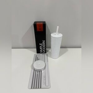 NWT Simple Modern Classic Tumbler Signature in White Ghosts with extra lid